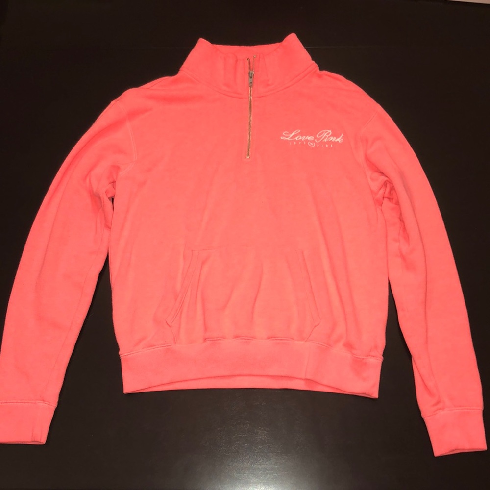 Pink quarter zip sweatshirt